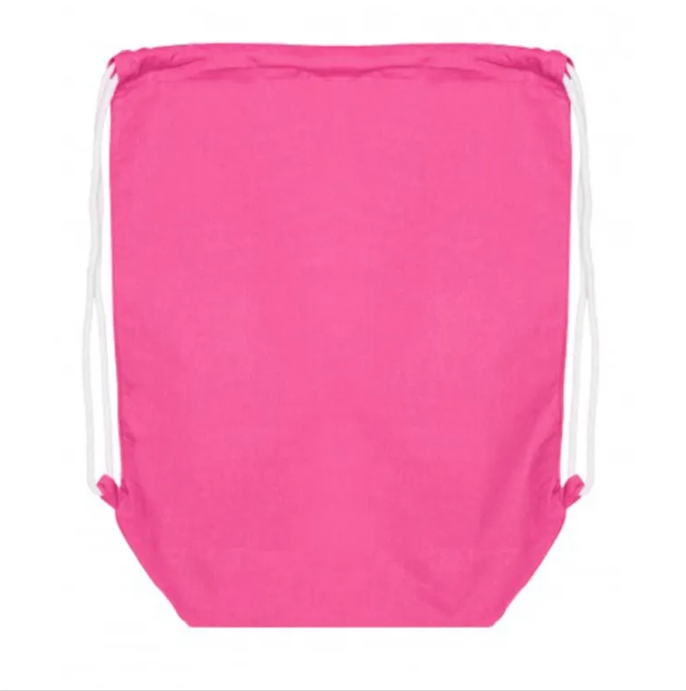 Pink Cotton Backpack with bottom gusset