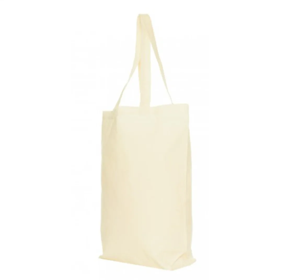 Natural Cotton Bag with bottom gusset