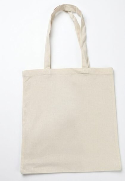 Long Handle Plain Cotton Tote Bag