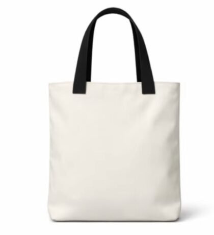 Long Handle Cotton Tote Bag - Contrast Black Handles