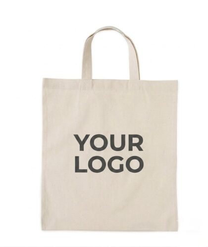 Short Handle Cotton Shopping Bag - Natural