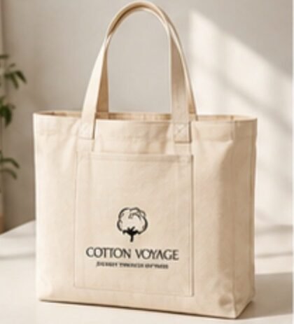 Canvas Tote with Front Pocket